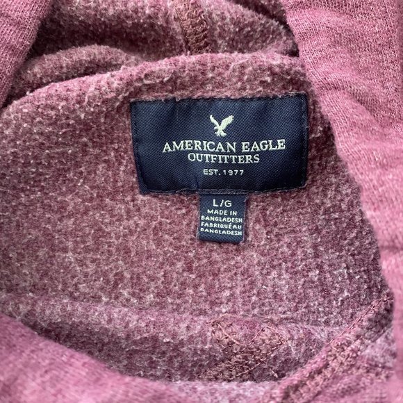 American Eagle Logo Purple Pullover Hoodie Sweatshirt sz L Y2K - Picture 2 of 5